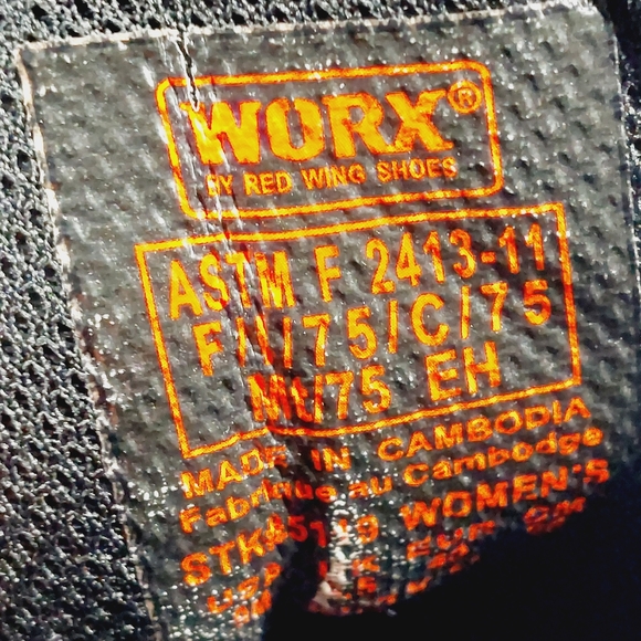 Red Wing Shoes Worx Brown Leather Lace Up Working Hiking Boots K254 - Picture 10 of 11